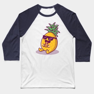 Cute Pineapple Eating Pizza Baseball T-Shirt